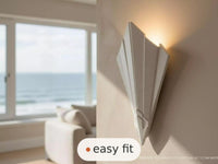 Wall Light | Solara Sunburst Art Deco Plaster Wall Sconce | Fan Uplighter | Paintable | LED Included | Easy Fit | Handmade UK