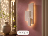Wall Light | Trio Bauhaus Plaster Wall Sconce | Triple Form Modernist Uplighter | Paintable | LED Included | Easy Fit | Handmade UK