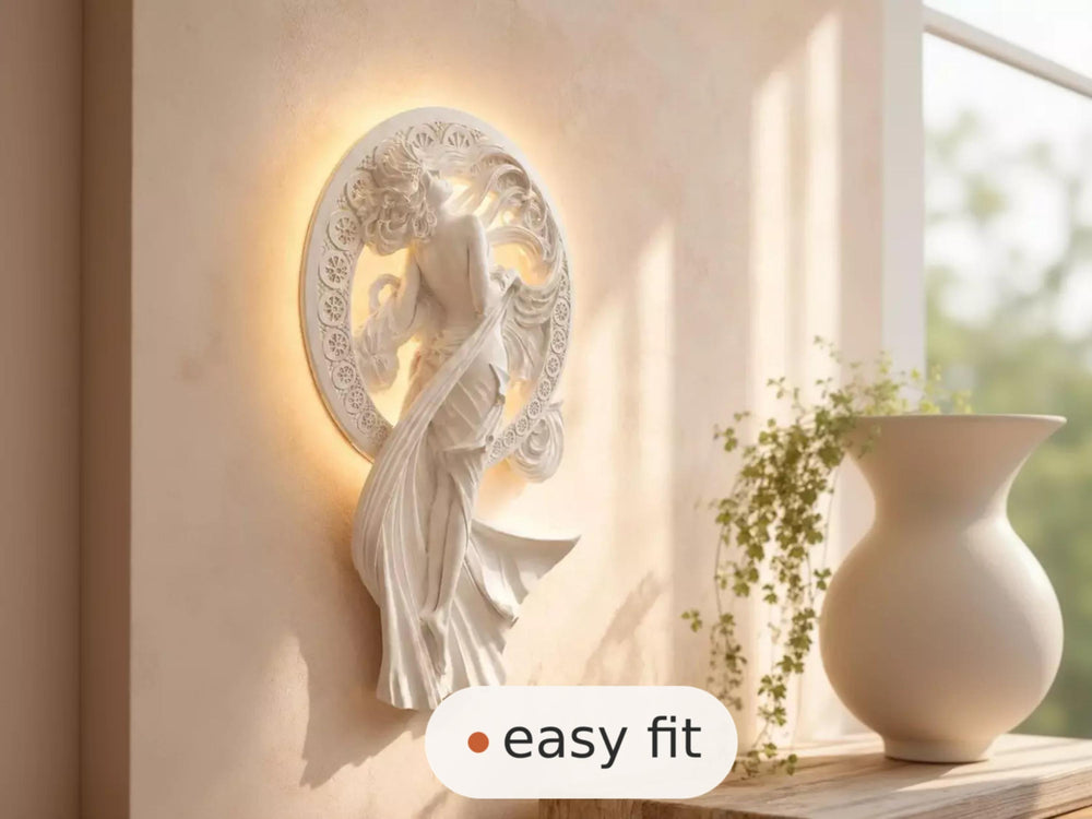 Wall Light | Theodora Sculptural Plaster Wall Sconce | Maximalist Greek Uplighter | Paintable | LED Included | Easy Fit | Handmade UK