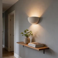 Wall Light | Luna Pebble Organic Plaster Wall Sconce | Wabi Sabi Sculptural Uplighter | Paintable | LED Included | Easy Fit | Handmade UK