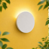Wall Light | Orbit Circle Bauhaus Plaster Wall Sconce | Round Minimalist Uplighter | Paintable | LED Included | Easy Fit | Handmade UK