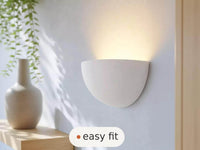 Wall Light | Luna Pebble Organic Plaster Wall Sconce | Wabi Sabi Sculptural Uplighter | Paintable | LED Included | Easy Fit | Handmade UK