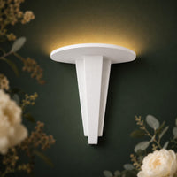 Wall Light | Titan Geometric Art Deco Plaster Wall Sconce | Statement Uplighter | Paintable | LED Included | Easy Fit | Handmade UK