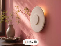 Wall Light | Halo Circular Plaster Wall Sconce | Minimalist Round Uplighter | Paintable | LED Included | Easy Fit | Handmade UK