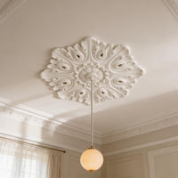 Ceiling Rose | Regency Scroll Plaster Medallion | Decorative Ceiling Detail | Paintable | Easy Fit | Handmade UK
