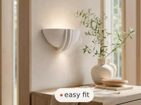 Wall Light | Crescent Moon Plaster Wall Sconce | Art Deco Half Moon Uplighter | Paintable | LED Included | Easy Fit | Handmade UK