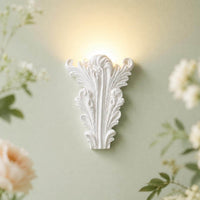 Wall Light | Acanthus Farmhouse Plaster Wall Sconce | Classical Uplighter | Paintable | LED Included | Easy Fit | Handmade UK