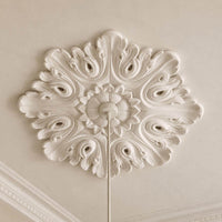 Ceiling Rose | Regency Scroll Plaster Medallion | Decorative Ceiling Detail | Paintable | Easy Fit | Handmade UK
