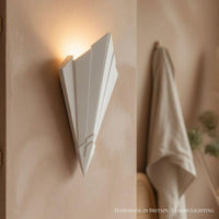 Wall Light | Solara Sunburst Art Deco Plaster Wall Sconce | Fan Uplighter | Paintable | LED Included | Easy Fit | Handmade UK
