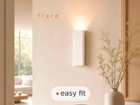 Wall Light | Cove Japandi Plaster Wall Sconce | Minimalist Bedroom Uplighter | Paintable | LED Included | Easy Fit | Handmade UK