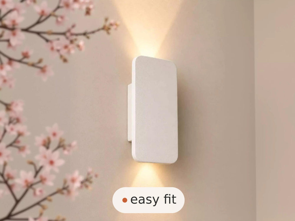 Wall Light | Sora Japandi Plaster Wall Sconce | Minimalist Bedroom Uplighter | Paintable | LED Included | Easy Fit | Handmade UK