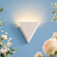 Wall Light | Triangle Bauhaus Geometric Plaster Wall Sconce | Minimalist Uplighter | Paintable | LED Included | Easy Fit | Handmade UK