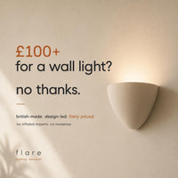Wall Light | Hadrian Organic Modern Plaster Wall Sconce | Soft Uplighter | Paintable | LED Included | Easy Fit | Handmade UK