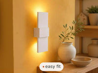 Wall Light | Plaster Wall Sconce | Boutique Bedroom Soft Glow Uplighter | Paintable | LED Included | Easy Fit | Handmade UK