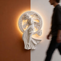 Wall Light | Theodora Sculptural Plaster Wall Sconce | Maximalist Greek Uplighter | Paintable | LED Included | Easy Fit | Handmade UK
