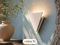 Wall Light | Triangle Bauhaus Geometric Plaster Wall Sconce | Minimalist Uplighter | Paintable | LED Included | Easy Fit | Handmade UK