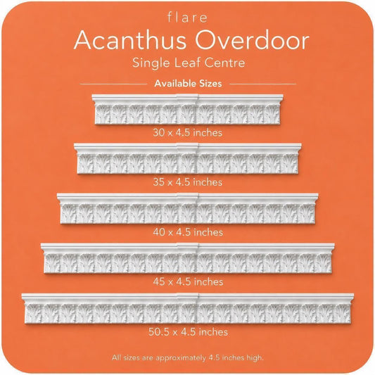 Acanthus Single Leaf Overdoor Pediment