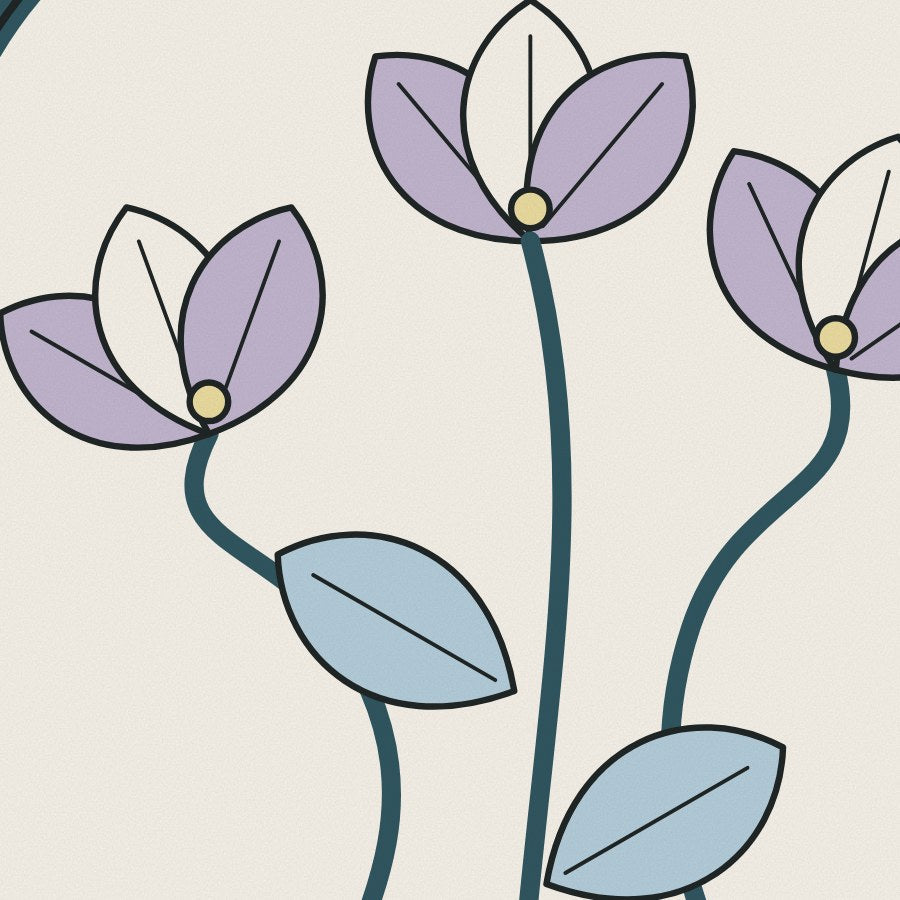 Lilies on long, whiplash stems, the plant forms Art Nouveau designers drew on.