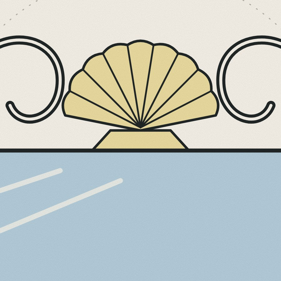 Hollywood Regency loves scale: one big scroll or shell does more than ten small ones.