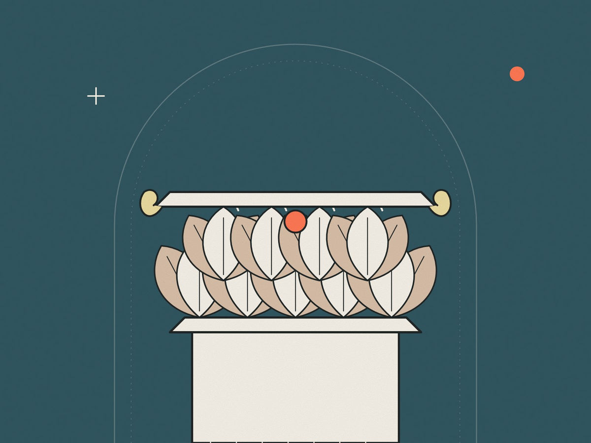 Flare illustration of a Corinthian capital made of acanthus leaves