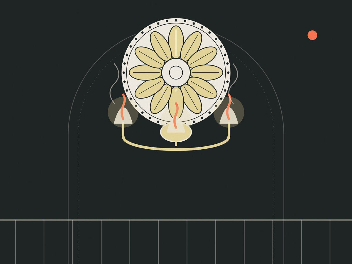Flare illustration of a Victorian ceiling rose above a gas light fitting