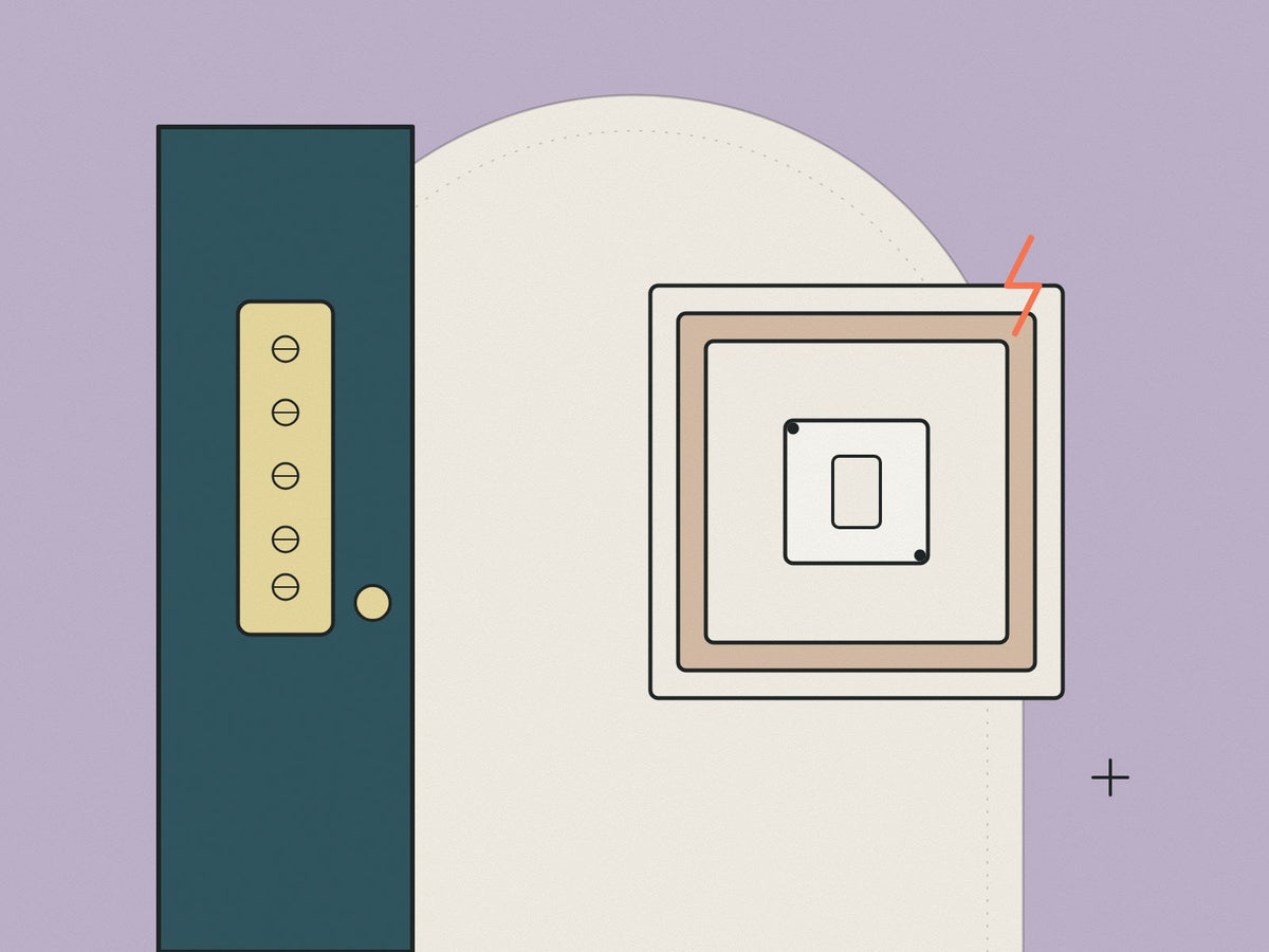 Flare illustration of a Victorian fingerplate on a door and a stepped switch surround