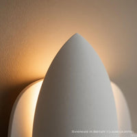 Wall Light | Eden Leaf Botanical Plaster Wall Sconce | Art Nouveau Uplighter | Paintable | LED Included | Easy Fit | Handmade UK