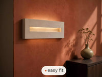 Wall Light | Hades Linear Plaster Wall Sconce | Long Hallway Minimalist Uplighter | Paintable | LED Included | Easy Fit | Handmade UK