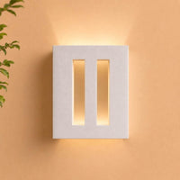 Wall Light | Gemini Twin Slot Minimalist Plaster Wall Sconce | Japandi Uplighter | Paintable | LED Included | Easy Fit | Handmade UK
