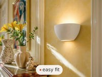 Wall Light | Luna Moon Plaster Wall Sconce | Organic Circular Farmhouse Uplighter | Paintable | LED Included | Easy Fit | Handmade UK