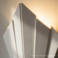 Wall Light | Solara Sunburst Art Deco Plaster Wall Sconce | Fan Uplighter | Paintable | LED Included | Easy Fit | Handmade UK