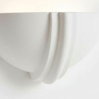 Wall Light | Crescent Moon Plaster Wall Sconce | Art Deco Half Moon Uplighter | Paintable | LED Included | Easy Fit | Handmade UK