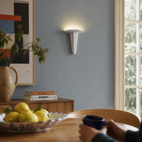 Wall Light | Titan Geometric Art Deco Plaster Wall Sconce | Statement Uplighter | Paintable | LED Included | Easy Fit | Handmade UK