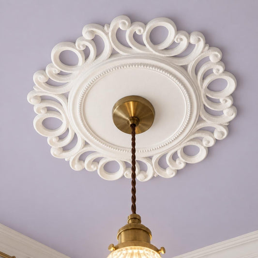 Regency Ceiling Medallion | Ornate Plaster Ceiling Rose | Pendant Light | 10 Inch – Carlton