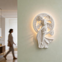 Wall Light | Theodora Sculptural Plaster Wall Sconce | Maximalist Greek Uplighter | Paintable | LED Included | Easy Fit | Handmade UK