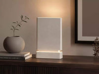 Wall Light | Vesper Geometric Plaster Wall Sconce | Minimalist Hallway Uplighter | Paintable | LED Included | Easy Fit | Handmade UK