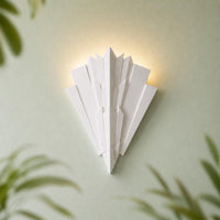 Wall Light | Genesis Art Deco Geometric Plaster Wall Sconce | Sculptural Uplighter | Paintable | LED Included | Easy Fit | Handmade UK