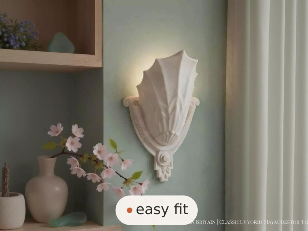 Wall Light | Valentina Shell Plaster Wall Sconce | Coastal Farmhouse Uplighter | Paintable | LED Included | Easy Fit | Handmade UK