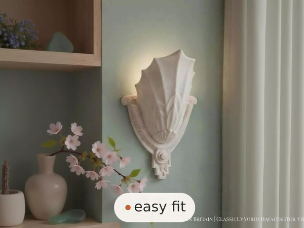 Wall Light | Valentina Shell Plaster Wall Sconce | Coastal Farmhouse Uplighter | Paintable | LED Included | Easy Fit | Handmade UK