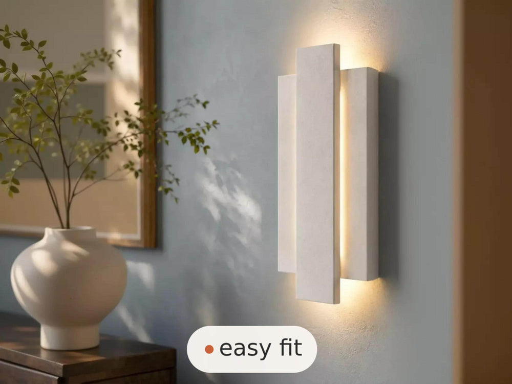 Wall Light | Hadrian Organic Modern Plaster Wall Sconce | Soft Uplighter | Paintable | LED Included | Easy Fit | Handmade UK