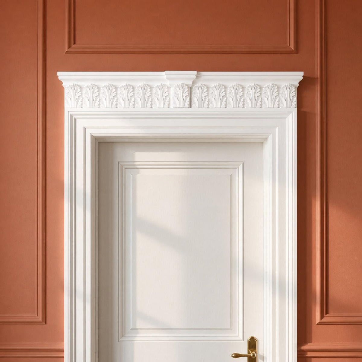 Acanthus Single Leaf Overdoor Pediment