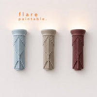 Wall Light | Imperial Art Deco Column Plaster Wall Sconce | Fluted Uplighter | Paintable | LED Included | Easy Fit | Handmade UK