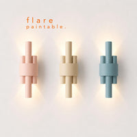 Wall Light | Triad Cylinder Bauhaus Plaster Wall Sconce | Architectural Uplighter | Paintable | LED Included | Easy Fit | Handmade UK