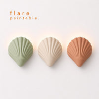 Wall Light | Neptune Shell Plaster Wall Sconce | Coastal Farmhouse Uplighter | Paintable | LED Included | Easy Fit | Handmade UK