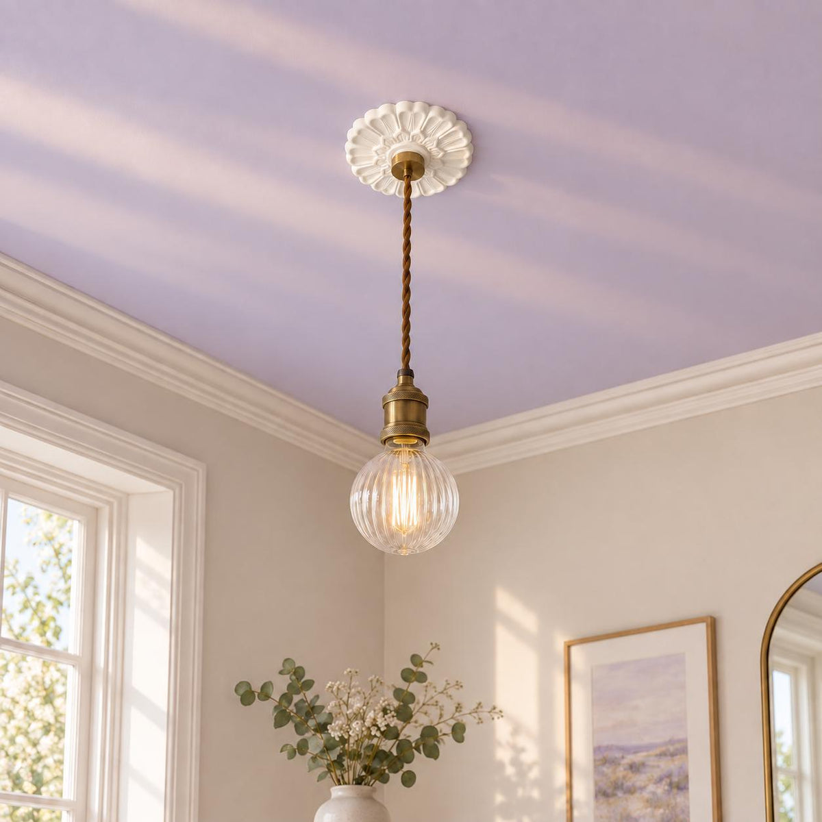 Classical Ceiling Medallion | Rosette Plaster Ceiling Rose | Bedroom | 8 Inch – Windsor