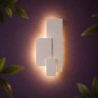 Wall Light | Trio Bauhaus Plaster Wall Sconce | Triple Form Modernist Uplighter | Paintable | LED Included | Easy Fit | Handmade UK