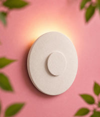 Wall Light | Halo Circular Plaster Wall Sconce | Minimalist Round Uplighter | Paintable | LED Included | Easy Fit | Handmade UK