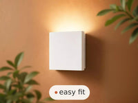 Wall Light | Forma Square Japandi Plaster Wall Sconce | Minimalist Uplighter | Paintable | LED Included | Easy Fit | Handmade UK