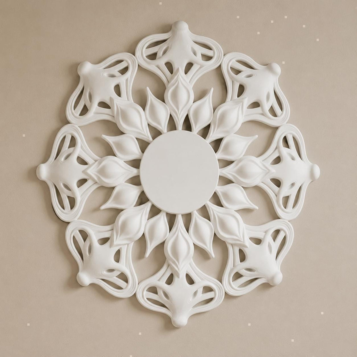 Art Nouveau Ceiling Medallion | Botanical Plaster Ceiling Rose | Paintable | 15 Inch – Nomad