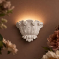 Wall Light | Triton Large Shell Plaster Wall Sconce | Art Deco Coastal Uplighter | Paintable | LED Included | Easy Fit | Handmade UK